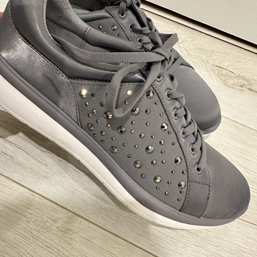 Clarks Gray Studded Sneakers - Picture 6 of 9